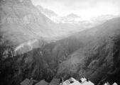 1 vue Crue des 27/28 Septembre 1928 - La vallée vers le col des Terres-Blanches vue de Dormillouse - Torrent de Ruffy et pâturages de La Grande Cabane