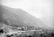 1 vue Rivière du Drac, crue du 28 Septembre 1928 au village des Borels, érosion menaçant le village sur la rive gauche