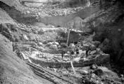 1 vue Torrent de Vachères, radier de glissement du barrage n° 6 en construction