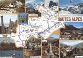 1 vue Département des Hautes-Alpes entourée de 12 minis cartes postalesCellard, Bron