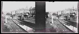 1 vue Place de la Sous-préfecture et voie ferrée traversant la ville construite par les allemands